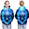Blue Flame Skull Hoodies 3D Sweatshirts Men Women Hooded Loose Tracksuits Autumn Winter Coat Streetwear Funny Jackets Hoodie - Vimost Shop