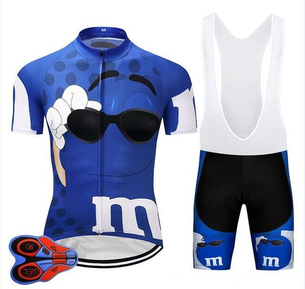BLUE m TEAM PRO cycling jersey 9D pad bibs shorts set - Vimost Shop