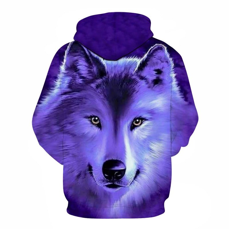 Blue rose Wolf Hoodies Men 3D Sweatshirts Harajuku Hoody Quality Pullover Streatwear Tracksuits hip hop tops - Vimost Shop