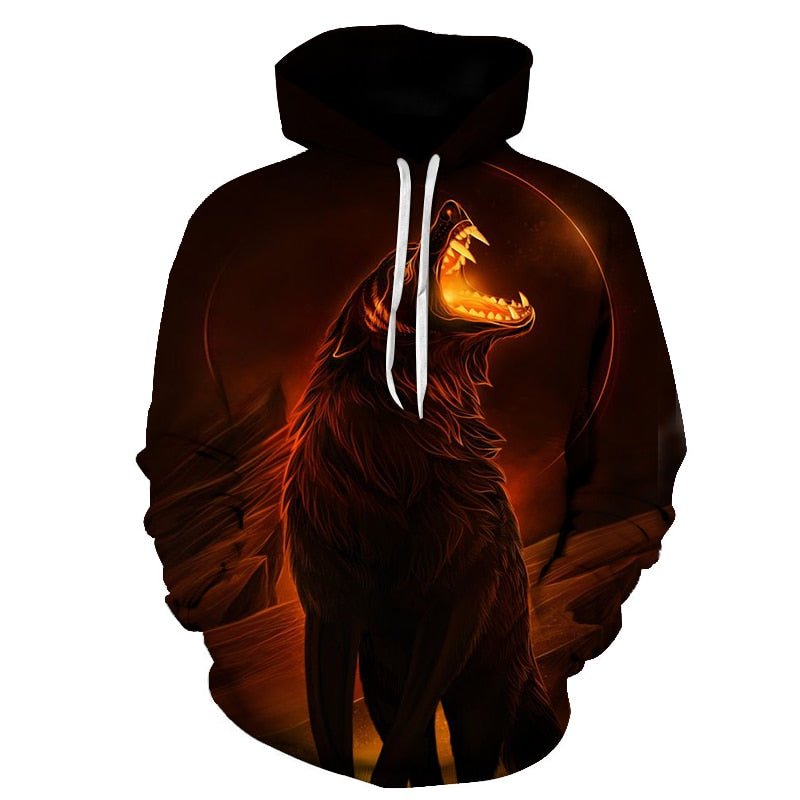 Blue rose Wolf Hoodies Men 3D Sweatshirts Harajuku Hoody Quality Pullover Streatwear Tracksuits hip hop tops - Vimost Shop