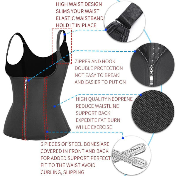 Body Shapes Neoprene Sauna Sweat Vest Waist Trainer Slimming Trimmer Fitness Corset Workout Thermo Modelling Strap Shapewear - Vimost Shop