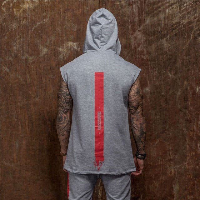 Bodybuilding Stringer Tank Top with hooded Mens Gyms Clothing Fitness Mens Sleeveless Vests Cotton Singlets Muscle Sports vest - Vimost Shop