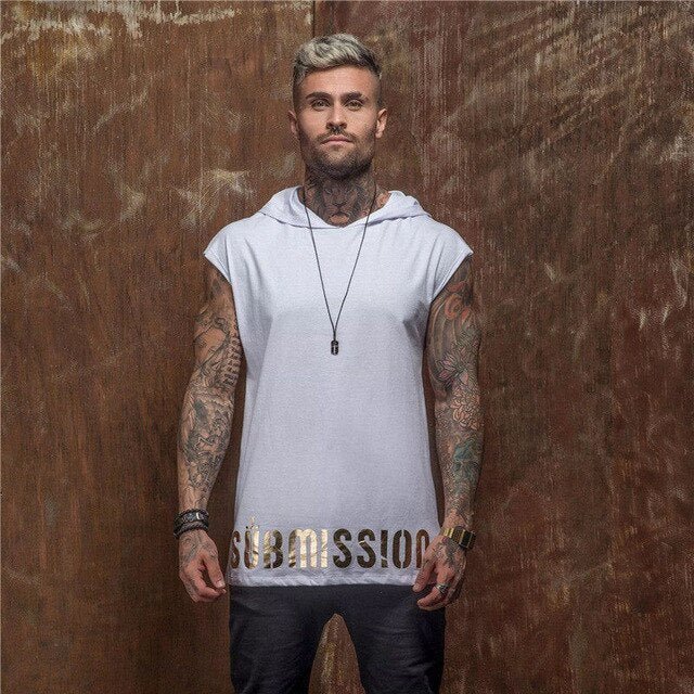 Bodybuilding Stringer Tank Top with hooded Mens Gyms Clothing Fitness Mens Sleeveless Vests Cotton Singlets Muscle Sports vest - Vimost Shop