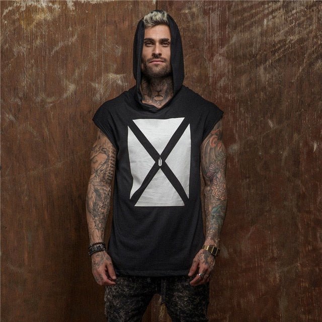 Bodybuilding Stringer Tank Top with hooded Mens Gyms Clothing Fitness Mens Sleeveless Vests Cotton Singlets Muscle Sports vest - Vimost Shop