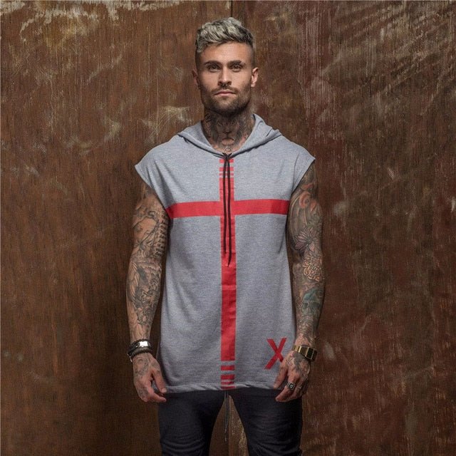 Bodybuilding Stringer Tank Top with hooded Mens Gyms Clothing Fitness Mens Sleeveless Vests Cotton Singlets Muscle Sports vest - Vimost Shop