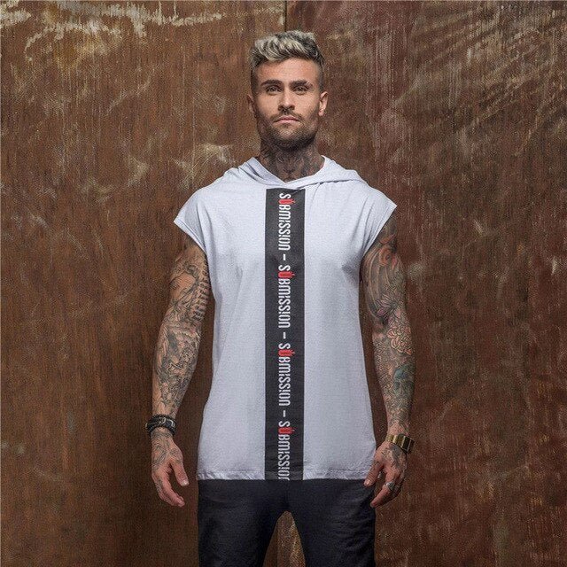 Bodybuilding Stringer Tank Top with hooded Mens Gyms Clothing Fitness Mens Sleeveless Vests Cotton Singlets Muscle Sports vest - Vimost Shop