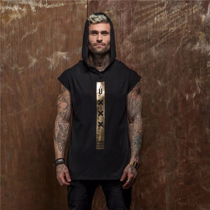 Bodybuilding Stringer Tank Top with hooded Mens Gyms Clothing Fitness Mens Sleeveless Vests Cotton Singlets Muscle Sports vest - Vimost Shop