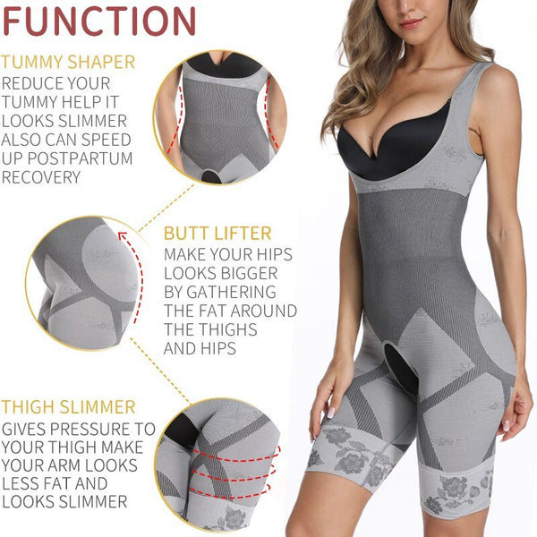 Bodysuit Shapewear Full Body Shaper Seamless Bamboo Corset Waist Trainer Women Slimming Sheath Abdomen Shapers Tummy Slim Tops - Vimost Shop