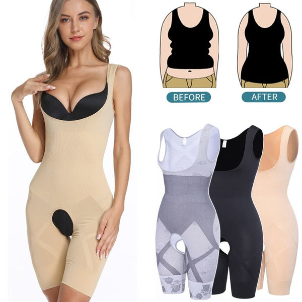 Bodysuit Shapewear Full Body Shaper Seamless Bamboo Corset Waist Trainer Women Slimming Sheath Abdomen Shapers Tummy Slim Tops - Vimost Shop