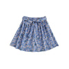 Boho Navy Ditsy Floral Print Paperbag Waist Belted Flared Skirts Frilled Pleated Mini Skirt - Vimost Shop