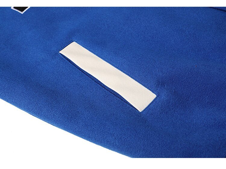 Bomber Jacket Men Furry Big Letter Bear Skeleton Patchwork Baseball Coat Couple Oversized Cozy College Style Streetwear - Vimost Shop