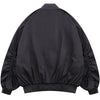 Bomber Jacket Men Punk Letter Patch Pleated Cargo Coats Autumn Simple High Street Vintage Baggy Baseball Outwear Couple - Vimost Shop