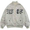 Bomber Jacket Men Punk Letter Patch Pleated Cargo Coats Autumn Simple High Street Vintage Baggy Baseball Outwear Couple - Vimost Shop