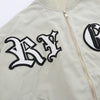 Bomber Jacket Men Punk Letter Patch Pleated Cargo Coats Autumn Simple High Street Vintage Baggy Baseball Outwear Couple - Vimost Shop