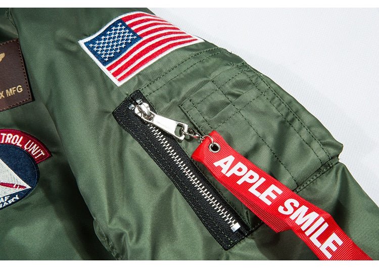 Bomber Men Badge Air Pilot MA-1 Men's Jacket Hip Hop Outwear - Vimost Shop