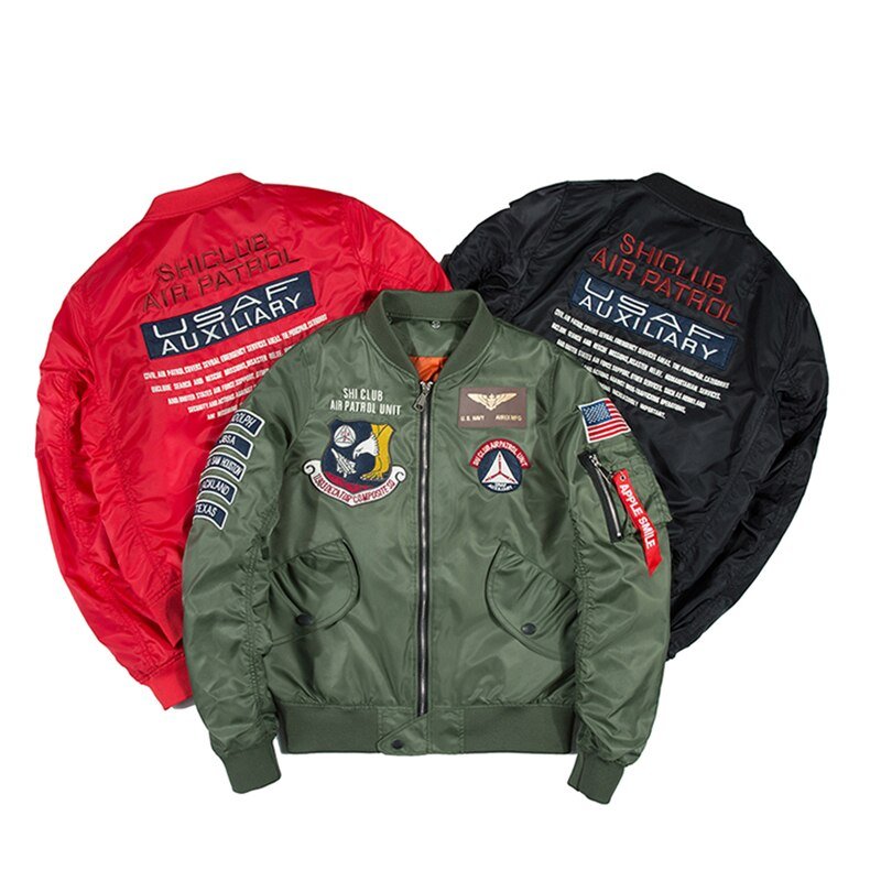 Bomber Men Badge Air Pilot MA-1 Men's Jacket Hip Hop Outwear - Vimost Shop