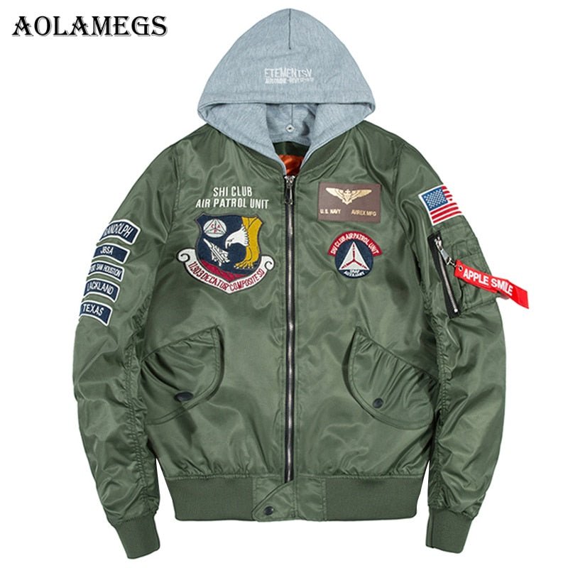 Bomber Men Badge Air Pilot MA-1 Men's Jacket Hip Hop Outwear - Vimost Shop