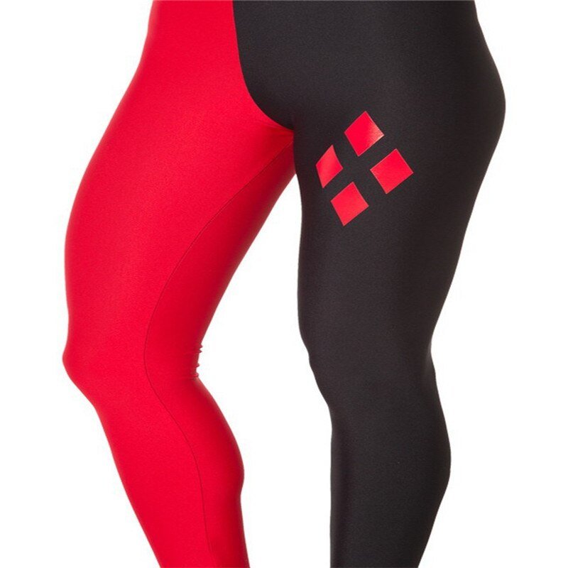 Brand Harley Quinn Leggings Fashion Women Clothes Digital Print Pants New FitnessRed and black spell Ling grid leggins - Vimost Shop