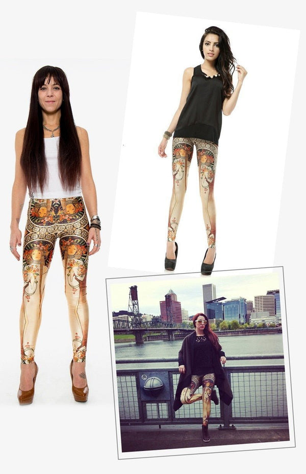 Brand Russian style Fire flame Printing Leggings Punk Women Legging Stretchy Trousers Casual Pants Womens Leggings - Vimost Shop
