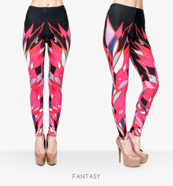 Brand Women Colour Geometry Printing Legging High Elastic Fitness Legging Trousers LeggingsWomen Pants - Vimost Shop