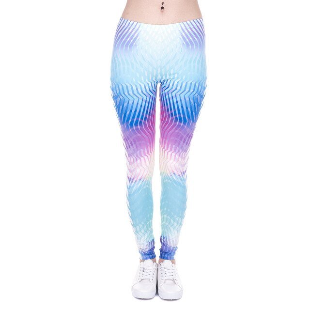 Brand Women Leggings White Arrowa Hologrephic Printing - Vimost Shop