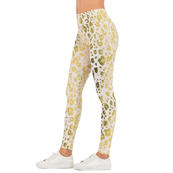Brands Women Fashion Legging Gold Fluorescence Leopard Printing ombre leggins Slim legins High Waist Leggings Woman Pants - Vimost Shop