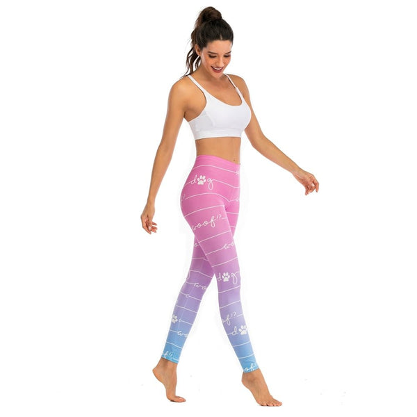 Brands Women Fashion Legging Line gradient Color Printing leggins Sexy Slim legins High Waist punk Leggings Woman Fitness Pants - Vimost Shop