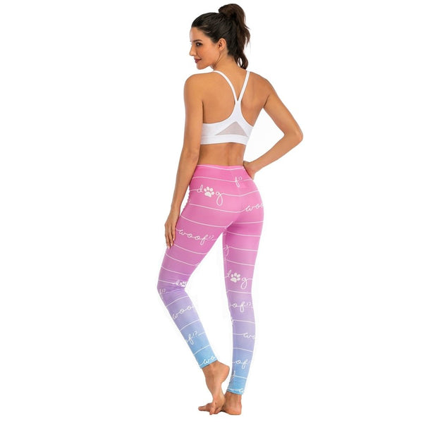 Brands Women Fashion Legging Line gradient Color Printing leggins Sexy Slim legins High Waist punk Leggings Woman Fitness Pants - Vimost Shop