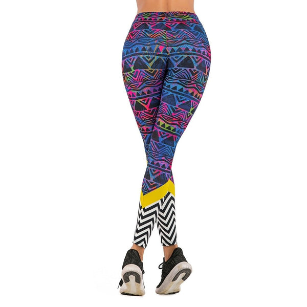 Brands Women Fashion Legging Tribal Pop Stitching Printing leggins Slim legins High Waist Leggings Woman Pants - Vimost Shop