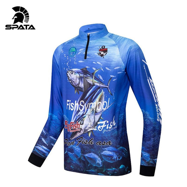 Breathable fishing shirts men cycling long sleeve tuna fishing clothes anti uv sun protection quick dry fishing jersey - Vimost Shop
