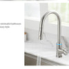 Brushed Nickel Kitchen Faucet Single Hole LED Style Pull Out Spout Kitchen Sink Stream Sprayer Head Black Mixer Tap LED - Vimost Shop