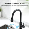 Brushed Nickel Kitchen Faucet Single Hole LED Style Pull Out Spout Kitchen Sink Stream Sprayer Head Black Mixer Tap LED - Vimost Shop