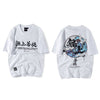 Buddha Crane Print T Shirts Mens Hip Hop T-Shirt Chinese Character Casual Tops Tees Summer Harajuku Streetwear Tshirt Black - Vimost Shop