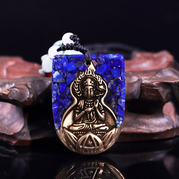 Buddha Orgone Pendant For Men And Women Emf Protection Reiki Chakra Lapis Lazuli Amulet Orgonite Energy Pendant  - Vimost Shop