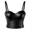 Bustiers & Corsets PU Leather Gothic Corset Vest Padded Bra Top Strapless Bras Underwire Brassiere Bustier Crop Top Party Bralet - Vimost Shop