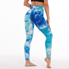 Butt Ruched Yoga Pants Tie-dye Streetwear High Waist Fitness Legging Running Athletic Trousers Gym Activewear Sport Leggings - Vimost Shop