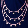 Butterfly Pendant Pink Color Zircon 4mm 1 Row Tennis Chain Necklace Men's Hip Hop Jewelry Link adjustable - Vimost Shop