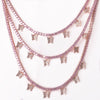 Butterfly Pendant Pink Color Zircon 4mm 1 Row Tennis Chain Necklace Men's Hip Hop Jewelry Link adjustable - Vimost Shop