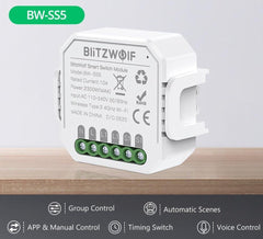 BW-SS5 1 Gang/2 Gang Two Way 10A 2300W WIFI Smart Switch Module APP Remote Controller Group Control Timer Smart Socket