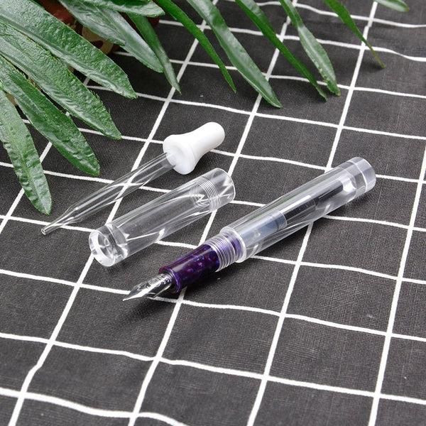 C1 Large Ink Capacity Eyedropper Transparent Clear Fountain Eye Dropper Filling Pen F Nib Ink Pen Converter Ink Pen Gift - Vimost Shop