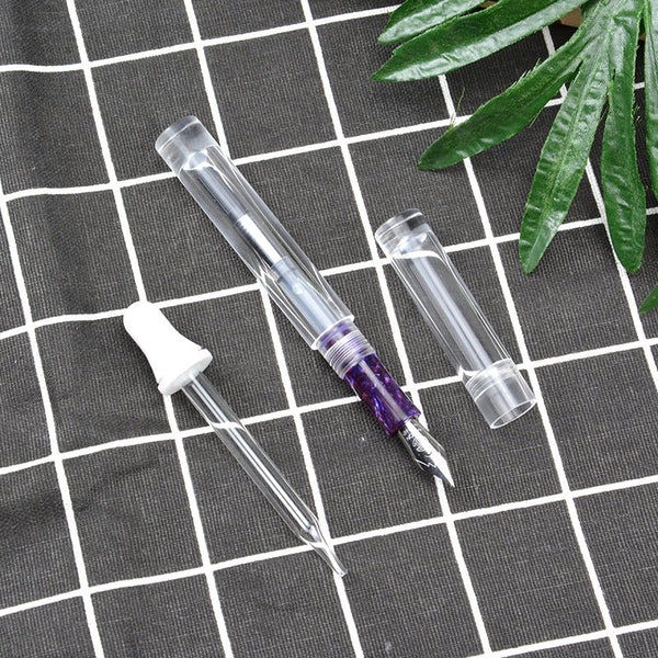 C1 Large Ink Capacity Eyedropper Transparent Clear Fountain Eye Dropper Filling Pen F Nib Ink Pen Converter Ink Pen Gift - Vimost Shop