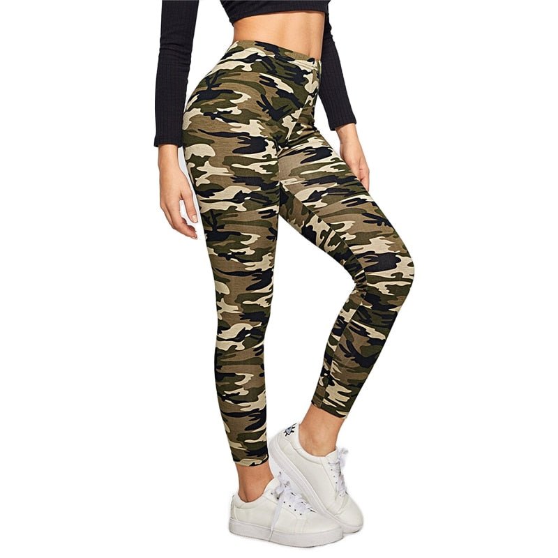 Camo Print Leggings Women Leggings Casual Style Spring Summer Autumn Stretchy Fitness Crop Leggings - Vimost Shop