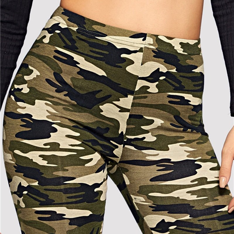 Camo Print Leggings Women Leggings Casual Style Spring Summer Autumn Stretchy Fitness Crop Leggings - Vimost Shop