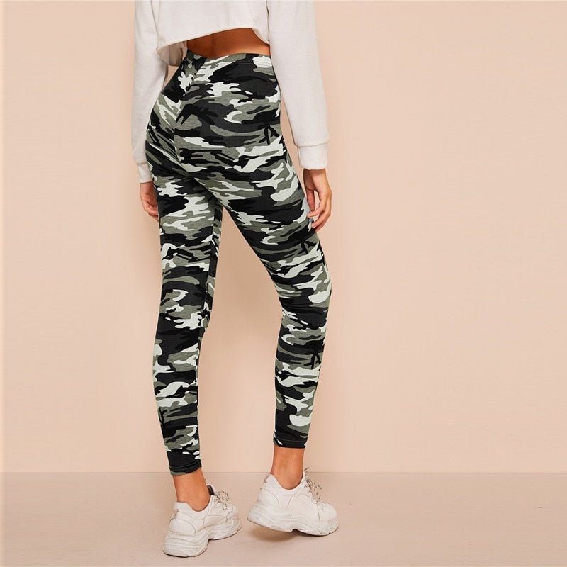 Camo Print Leggings Women Leggings Casual Style Spring Summer Autumn Stretchy Fitness Crop Leggings - Vimost Shop