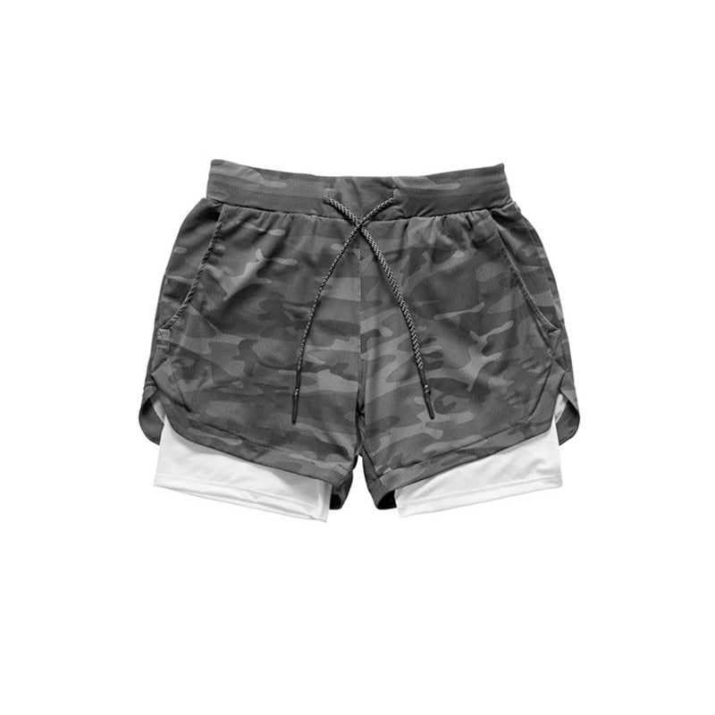 Camo Running Shorts Men 2 In 1 Double-deck Quick Dry GYM Sport Shorts Fitness Jogging Workout Shorts Men Sports Short Pants - Vimost Shop