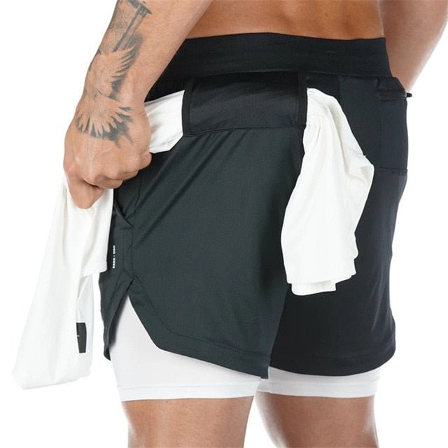 Camo Running Shorts Men 2 In 1 Double-deck Quick Dry GYM Sport Shorts Fitness Jogging Workout Shorts Men Sports Short Pants - Vimost Shop