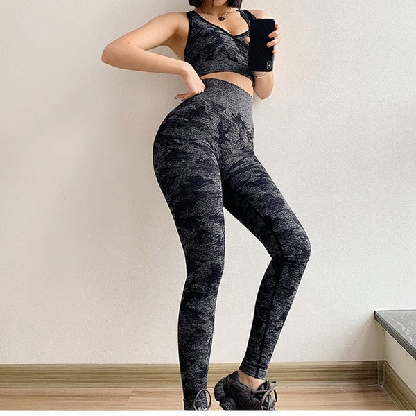 Camo Seamless Leggings High Waist Camouflag Yoga Pants Push Up Gym Sportwear Fitness Tights Running Leggins Workout Trousers - Vimost Shop