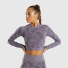 Camo Seamless O-Neck Shirts Women Gym Long Sleeves Running Sport Shirts Women Fitness Top Workout Tops - Vimost Shop