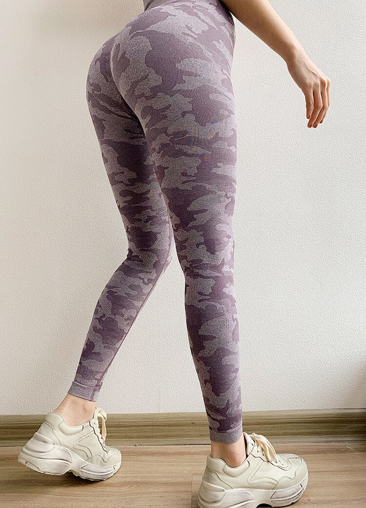 Camo Seamless Workout Sport Leggings Women Flexible High Waist Yoga Fitness Tights Athletic Running Leggings XS-L - Vimost Shop