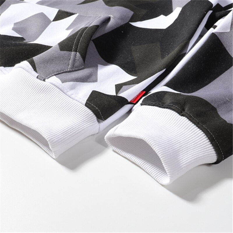 Camouflage Hooded Sweatshirts Fashion Mens Streetwear Hip Hop Skateboard Fleece Hoodies Autumn Casual Camo - Vimost Shop